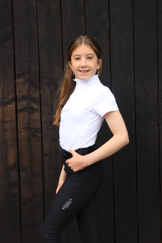 White Short Sleeve Tech Top